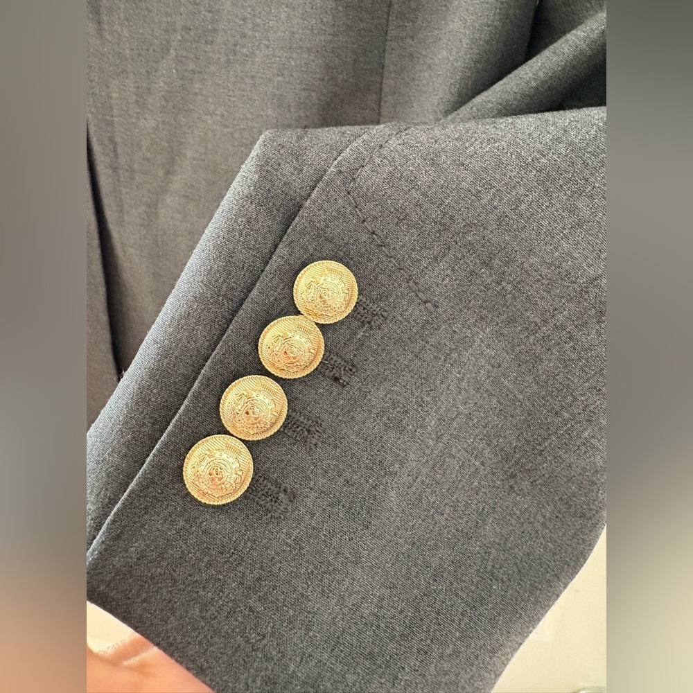 Zara Dark Grey Gold Button Blazer – Size Small - Picture 8 of 14